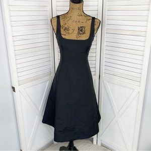 J.Crew Vintage Silk Taffeta Sleeveless Fit Flare Party Tea Dress Black 6